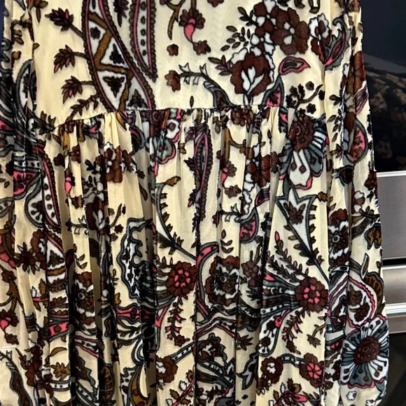 Christina Rohde Floral velvet Patterned Long Sleeve Dress. Worn once.